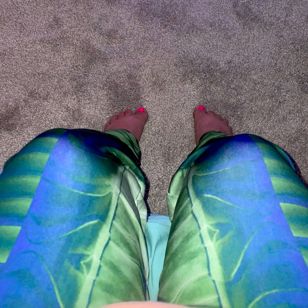 New Making the cut grid leggings blue and green tall size 2x